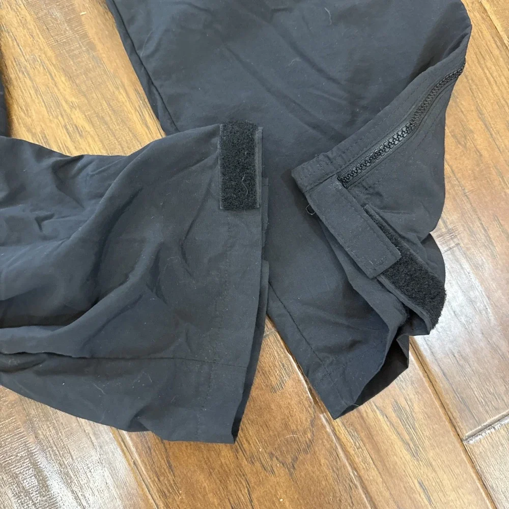 LL Bean Nylon Full Zip Leg Rain Pants Mens Black Vintage USA Hiking Gorp XXL Reg